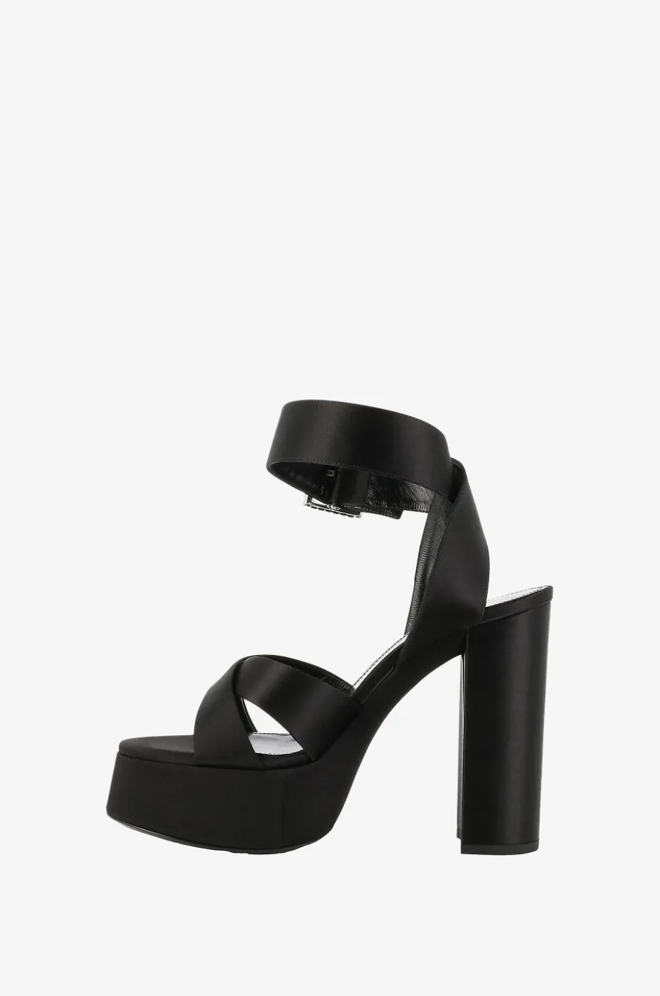 Plateausandalen aus Satin Bianca 85
