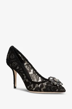Pumps aus Spitze mit Kristallen Rainbow Belucci 90