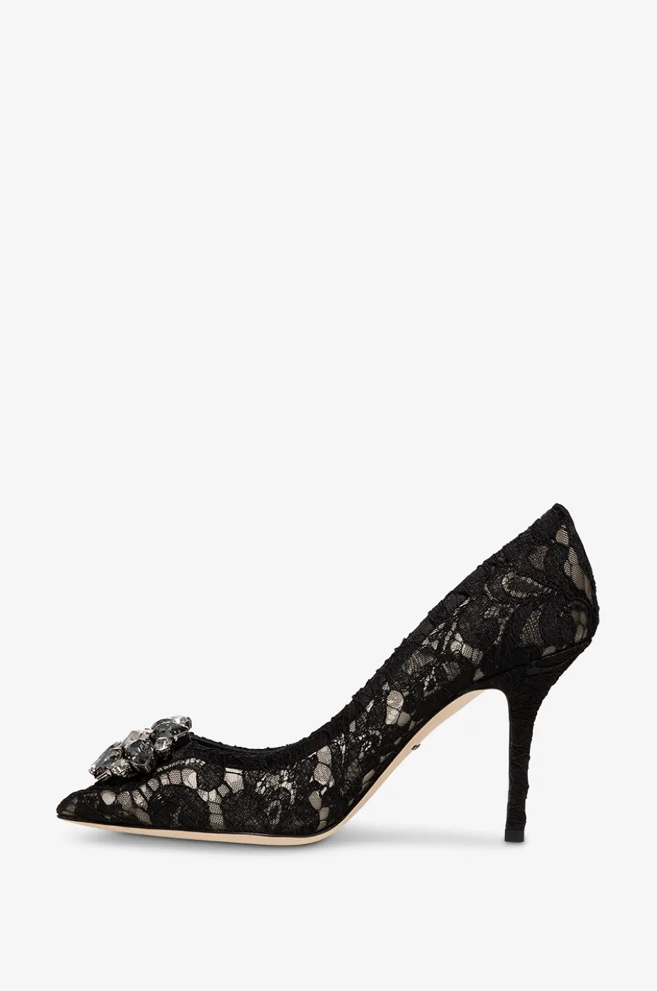 Pumps aus Spitze mit Kristallen Rainbow Belucci 90