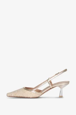 Pumps mit Fersenriemchen aus Tweed mit Pailletten Palmi