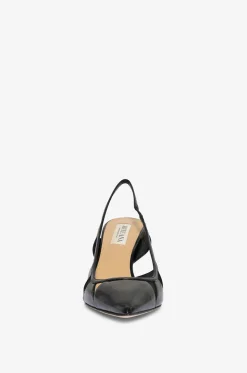 Pumps mit Fersenriemen aus glänzendem Leder Savona