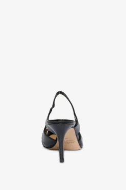 Pumps mit Fersenriemen aus glänzendem Leder Savona