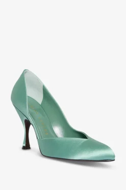 Pumps mit hohen Absätzen aus Satin D'Orsay