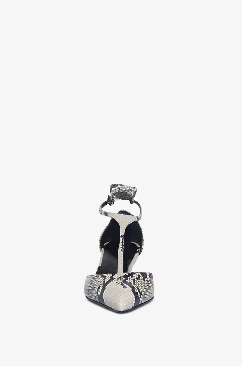 Pumps mit T-Riemen aus Leder in Python-Optik Mia 45