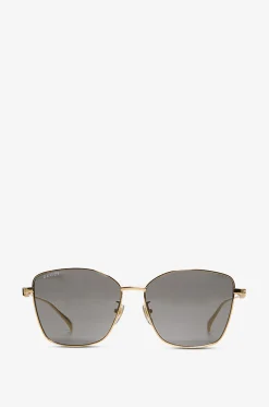 Quadratische Metall-Sonnenbrille mit Logobügeln