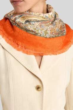 Quadratisches Halstuch aus Baumwollmischgewebe mit floralem Paisley-Print