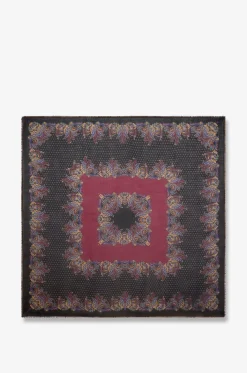 Quadratisches Kaschmirtuch mit Paisley- und Tupfenprint