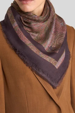 Quadratisches Schultertuch aus Kaschmir-Mix mit Paisley-Muster