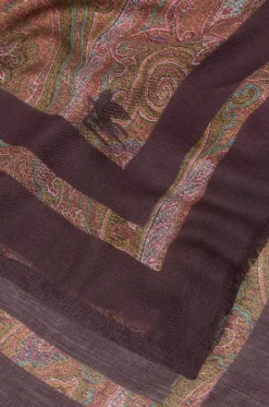 Quadratisches Schultertuch aus Kaschmir-Mix mit Paisley-Muster