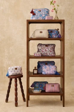 Rechteckige Clutch aus Baumwolle mit floralem Print Teiki