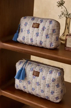 Rechteckige Clutch aus Baumwolle mit floralem Print Teiki