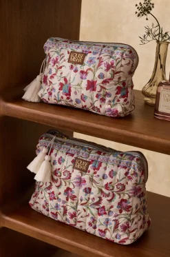 Rechteckige Pochette aus Baumwolle mit Blumenmuster Teiki