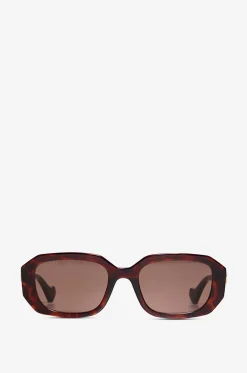 Rechteckige Sonnenbrille in Schildpattoptik GG