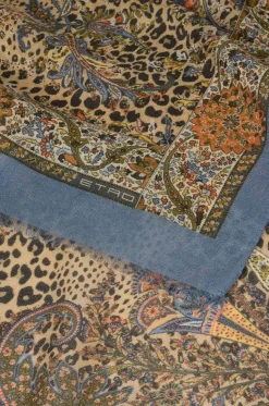 Rechteckiger Schal aus Kaschmir- und Seidenmix Animal Paisley