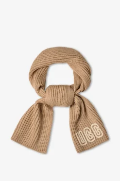 Rechteckiger Strickschal mit gesticktem Logo