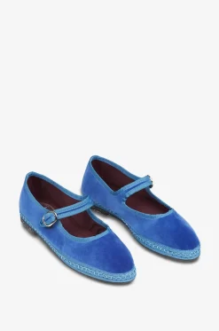 Riemchenballerinas aus Baumwollsamt Alexandra