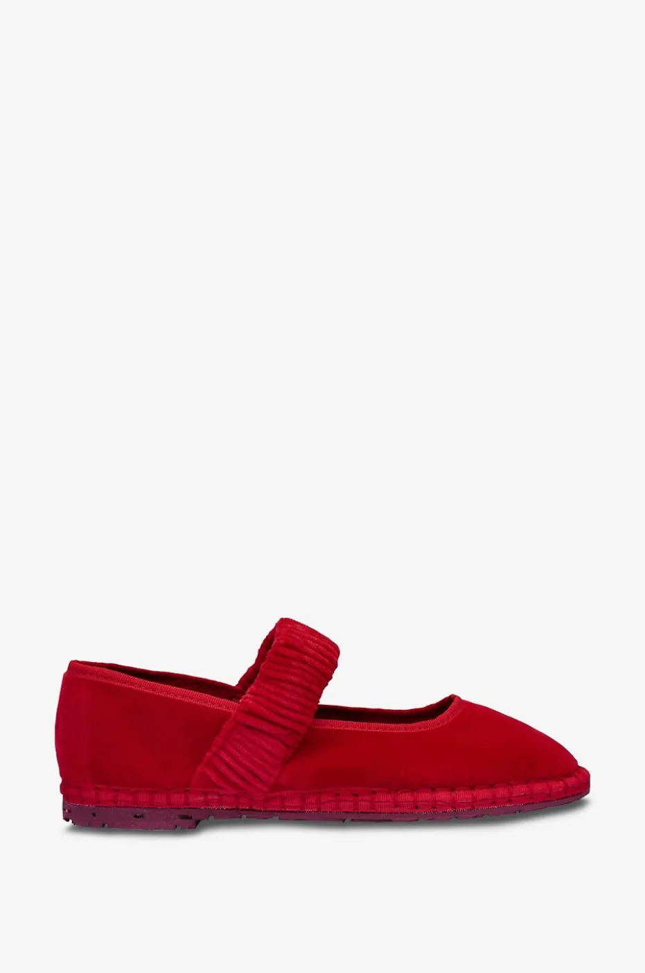 Riemchenballerinas aus Baumwollsamt Mafalda
