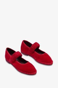 Riemchenballerinas aus Baumwollsamt Mafalda