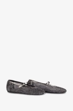 Riemchenballerinas aus Metallic-Mesh Gilda