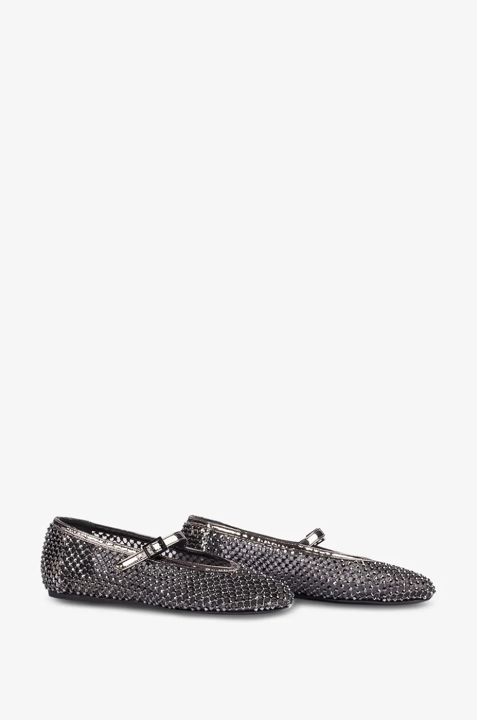 Riemchenballerinas aus Metallic-Mesh Gilda
