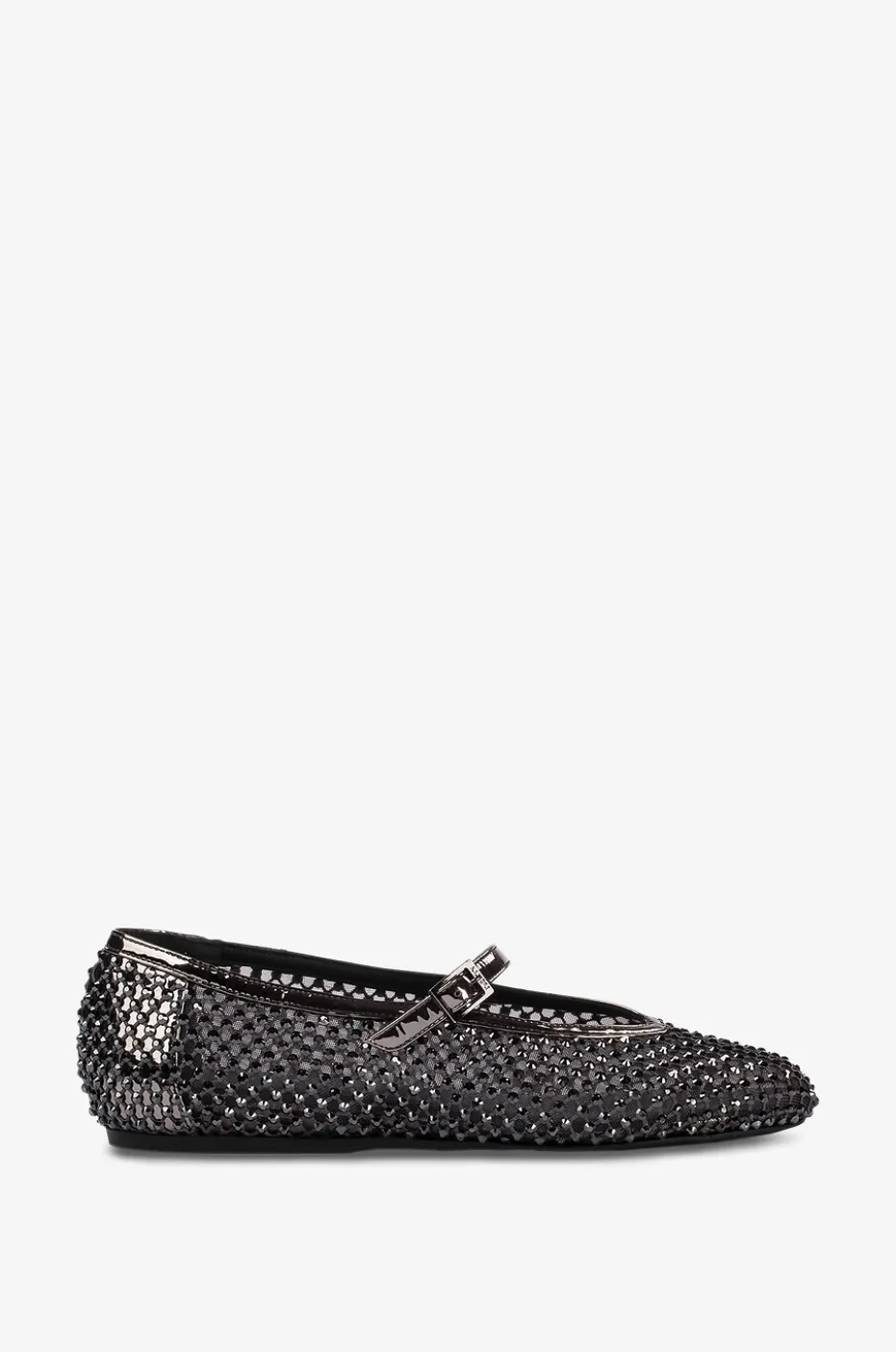 Riemchenballerinas aus Metallic-Mesh Gilda