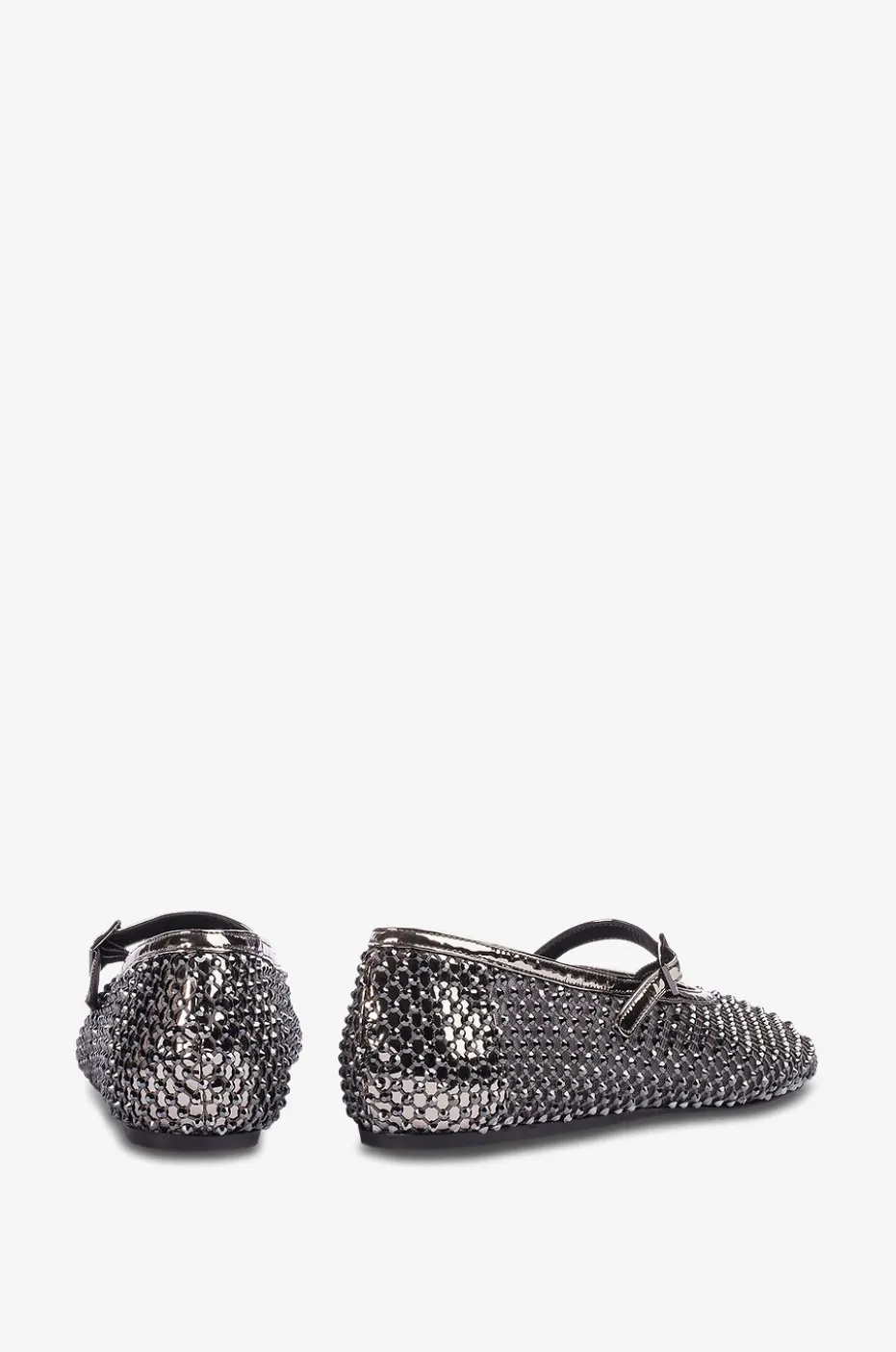Riemchenballerinas aus Metallic-Mesh Gilda