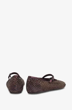Riemchenballerinas aus Metallic-Mesh Gilda