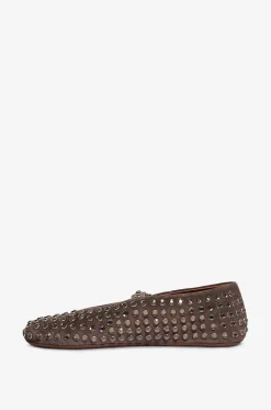 Riemchenballerinas aus Wildleder und Strass