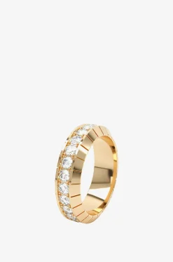 Ring aus Gelbgold und Diamanten Eternity Engraved 6mm