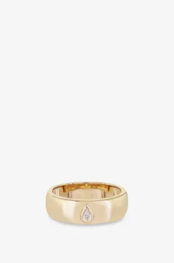 Ring aus Gelbgold und Diamanten Pear Cigar Band