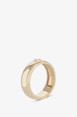 Ring aus Gelbgold und Diamanten Pear Cigar Band