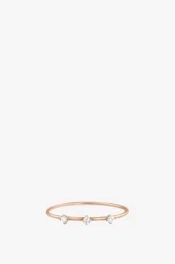 Ring aus Roségold und drei Diamanten Stardust
