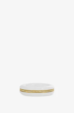 Ring aus weissem Jaspis und Gold mit Diamanten Essential Gem Stacking
