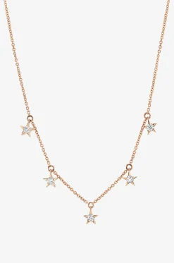 Roségold- und Diamanthalskette Many Stars