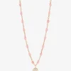 Roségold- und Harzhalskette mit Diamantanhänger Puce Rosée - 42 cm
