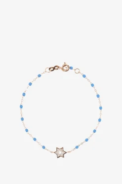 Roségold-Armband mit Diamanten Étoile de David Bleu Fluo