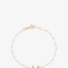 Roségold-Armband mit Harzperlen und Diamant Lune Opale - 17 cm