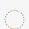 Roségold-Armband mit Harzperlen und Diamant Lune Noir - 17 cm