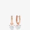 Roségold-Creolen mit Diamanten Allday Polished Huggies Jumbo Heart Drop