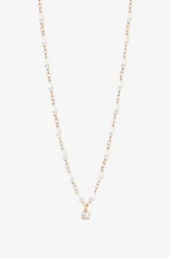 Roségold-Halskette mit Harz und Damanten Classique Gigi Suprême Blanc