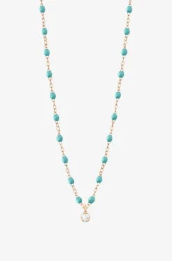 Roségold-Halskette mit Harz und Damanten Classique Gigi Suprême Turquoise