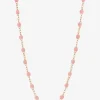 Roségold-Halskette mit Harzperlen und Diamanten Petit Kosmos Blush - 42 cm