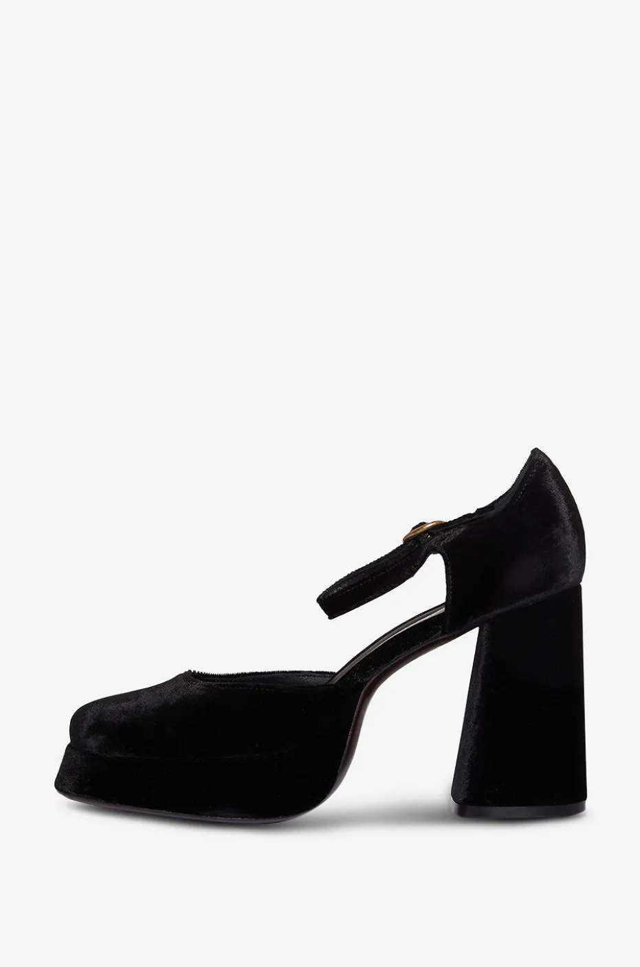 Samt-Sandalen mit quadratischem Absatz Mira