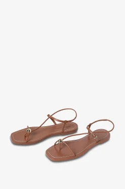 Sandalen aus Leder mit Perle Lara