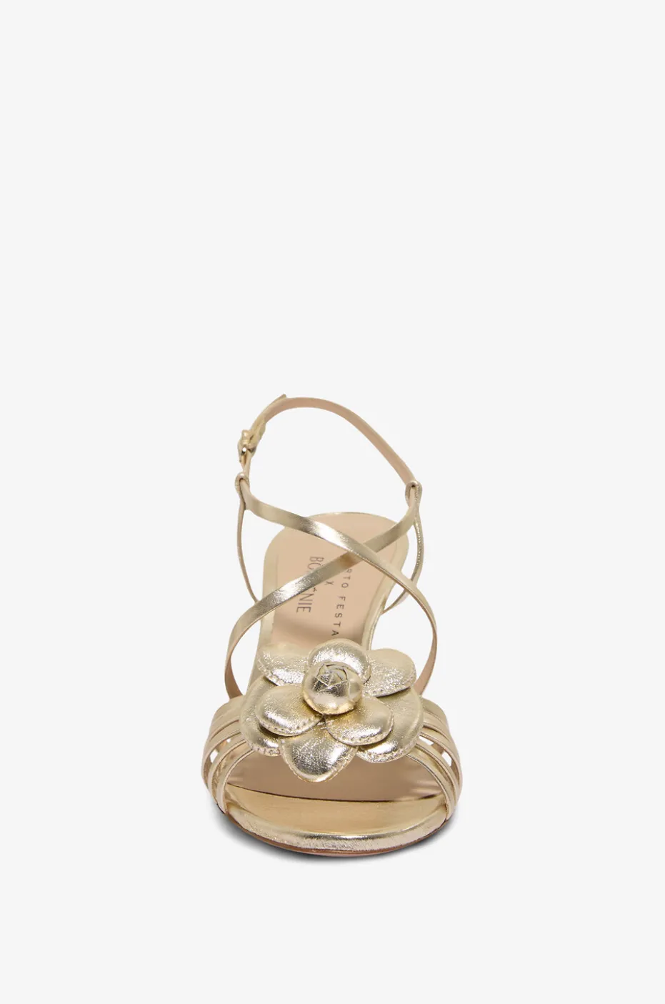 Sandalen mit Stiletto-Absatz aus Metallic-Leder