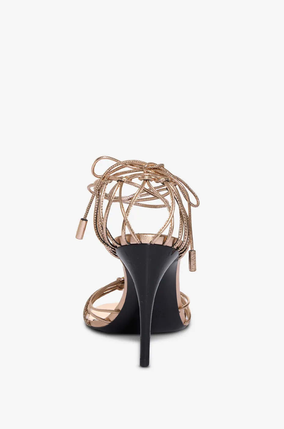Sandalen mit Stilettoabsatz aus metallisiertem Leder Babylone