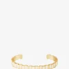 Schmaler emaillierter goldener Armreif Inès Multi Sable Blanc - 8mm