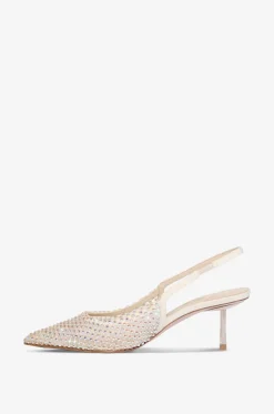 Schuhe mit Fersenriemen aus Netzgewebe mit Strasssteinen Gilda