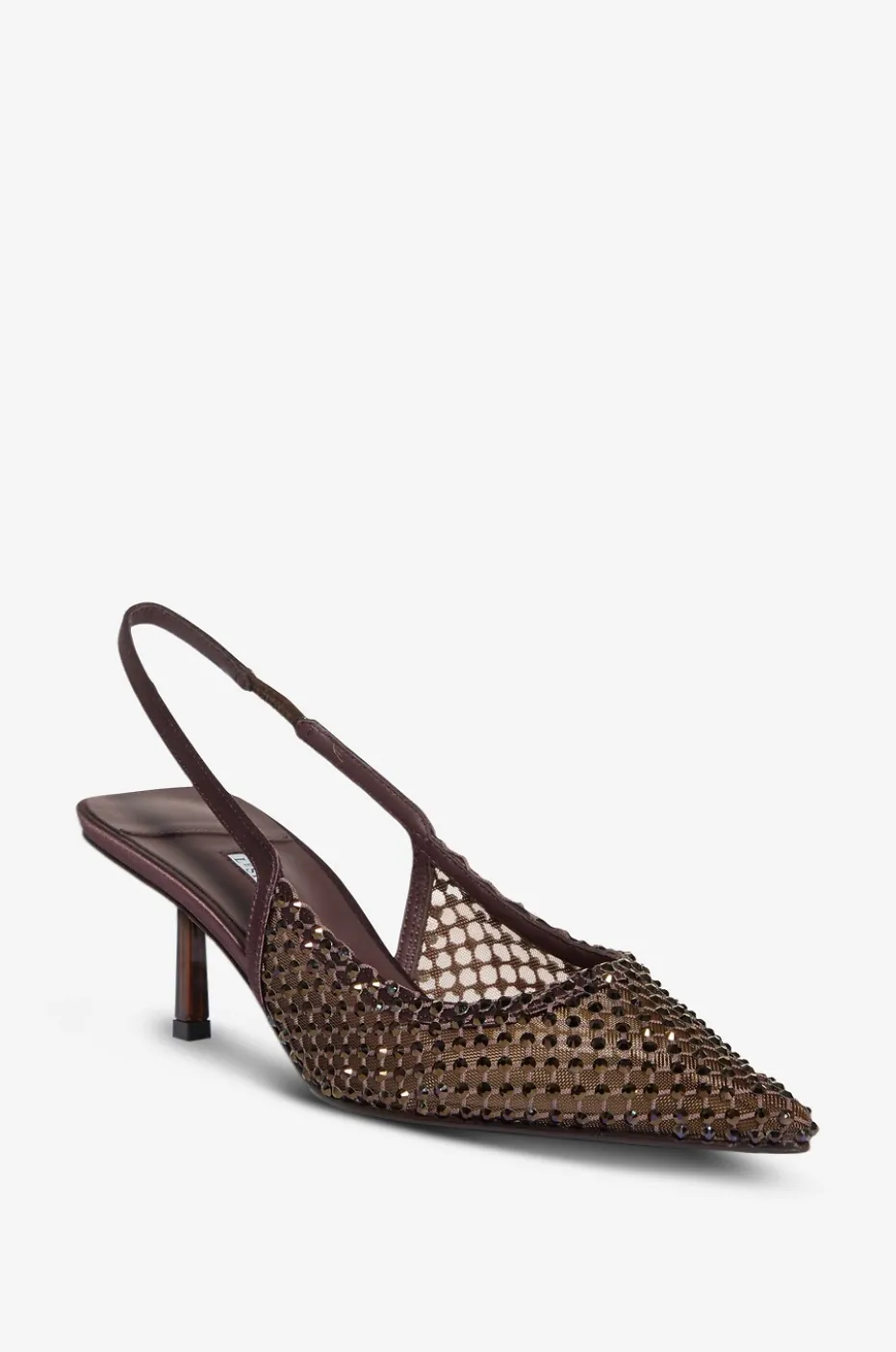 Schuhe mit Fersenriemen aus Netzgewebe mit Strasssteinen Gilda