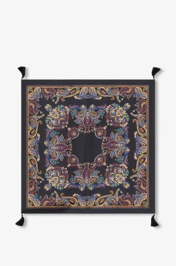 Seidentuch mit Quasten und Motiv Paisley Arabesques